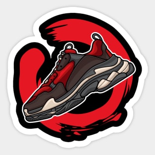 Balen Triple Red Black Sneaker Sticker